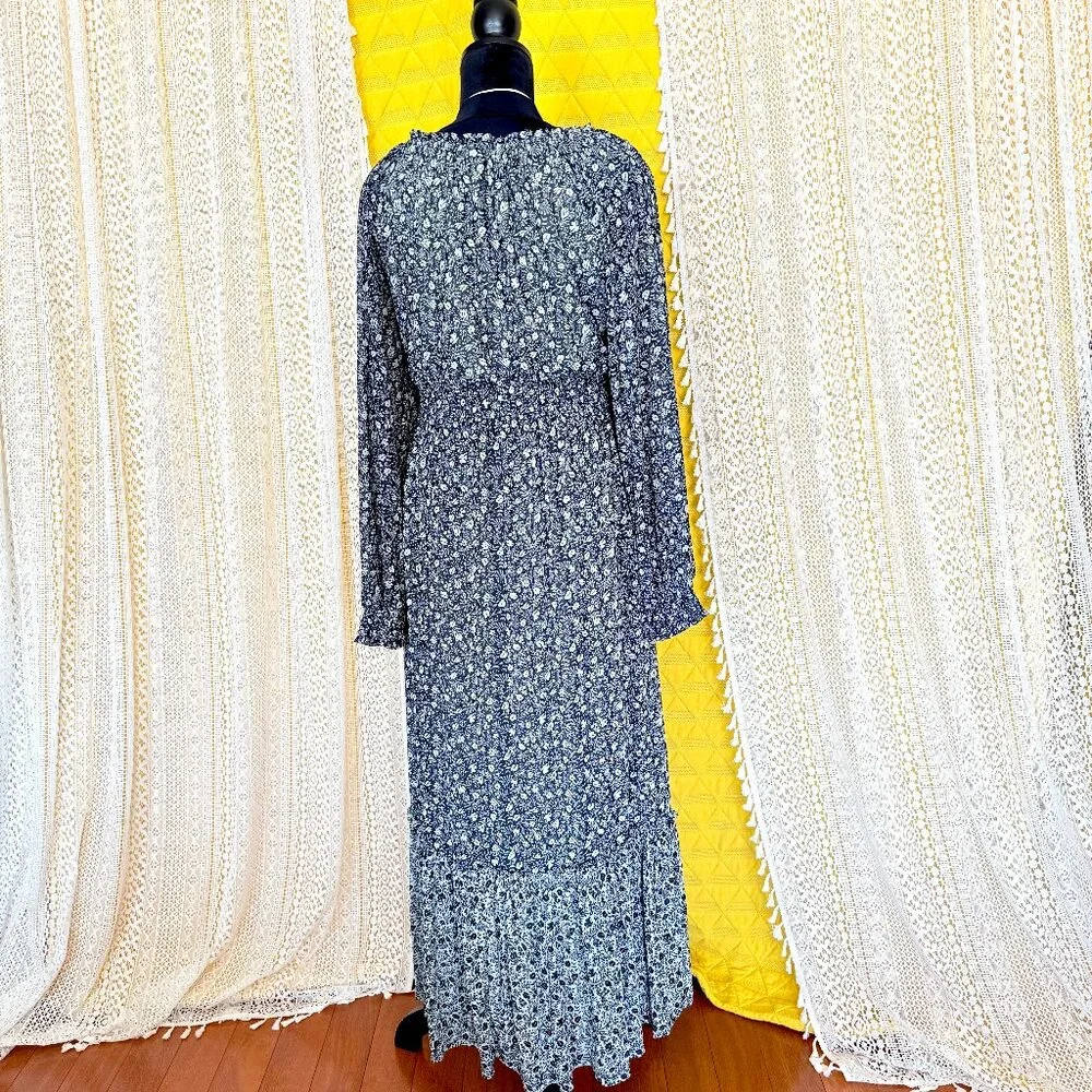 Knox Rose Black Floral Tiered Prairie Maxi Dress Size XL - Cottagecore - Picture 4 of 11